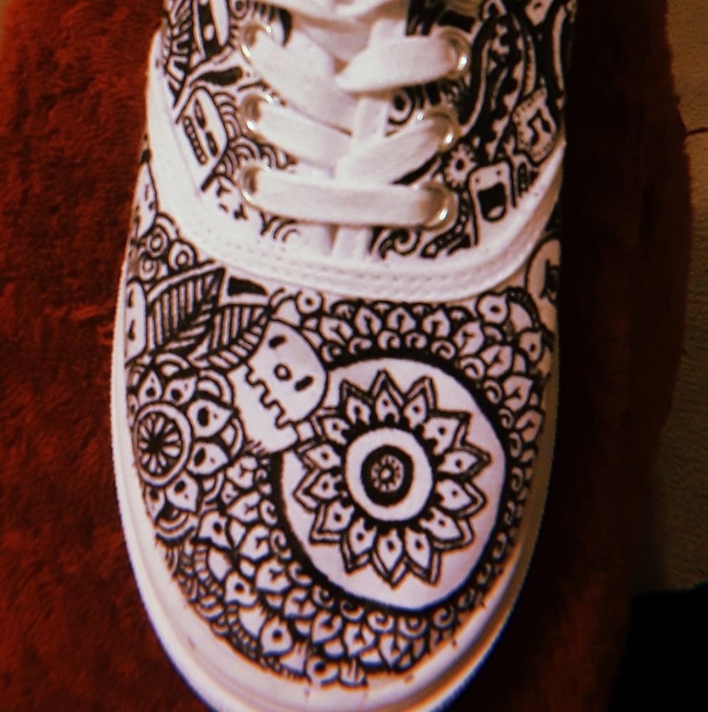 Customized doodled shoe
